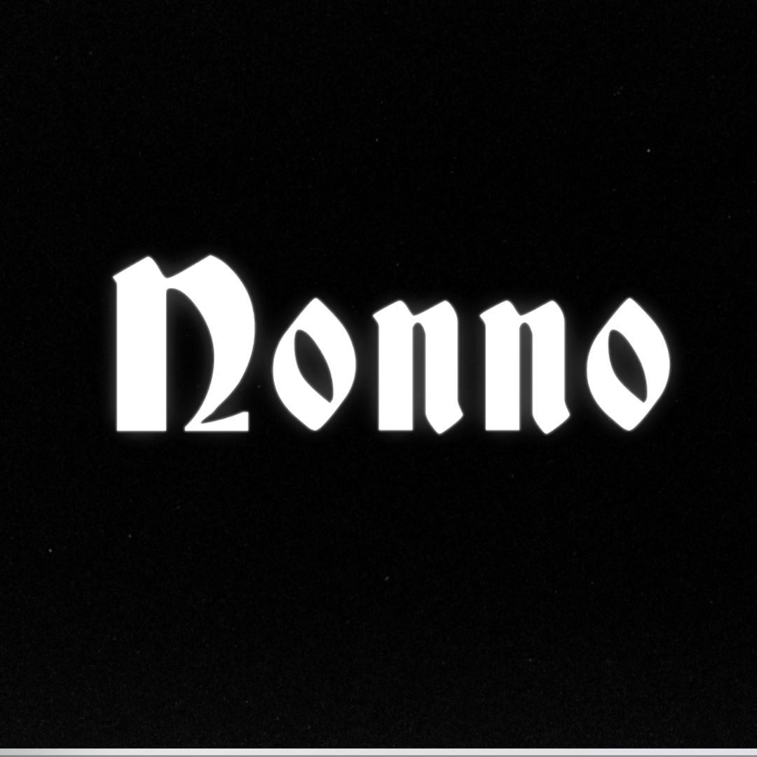 A solid black background with white, lowercase text reading "nonno"