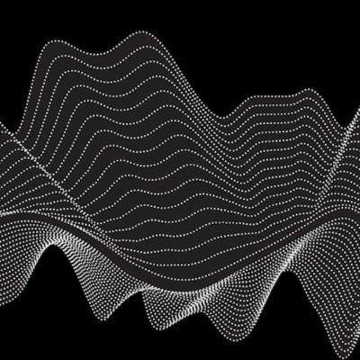 White waves on a black background.